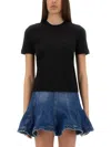 Msgm Black Graphic Crew Neck T-shirt In Black