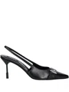 Msgm Slingback Leather Pumps In Black
