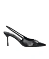 Msgm Slingback Leather Pumps In Black