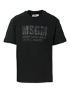 Msgm Slogan-embellished Cotton T-shirt In Black
