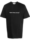 Msgm Slogan-print Cotton T-shirt In Black