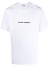 Msgm Slogan-print Cotton T-shirt In White
