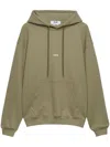 Msgm Slogan-print Drawstring Hoodie In Green