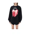 Msgm Slogan-print Oversized Sweatshirt In Black