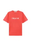 Msgm Slogan-print T-shirt In Orange
