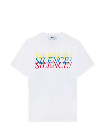 Msgm Slogan-print T-shirt In White