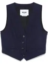 Msgm Slub-texture Waistcoat In Blue