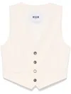Msgm V-neck Tailored Sleeveless Vest In Neutrals