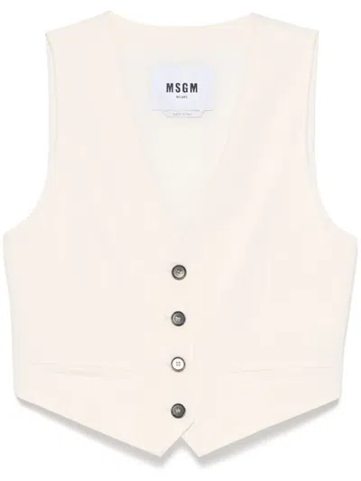 MSGM SLUB-TEXTURE WAISTCOAT