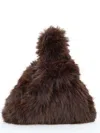 Msgm Small Fluffy Bag In Brown