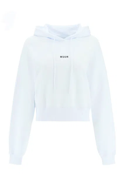 MSGM SMALL LOGO CROPPED SWEATSHIRT