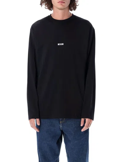 Msgm Small Logo Long Sleeve T-shirt In Multi