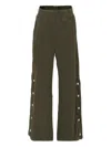 Msgm Snap Button-detail Trousers In Green