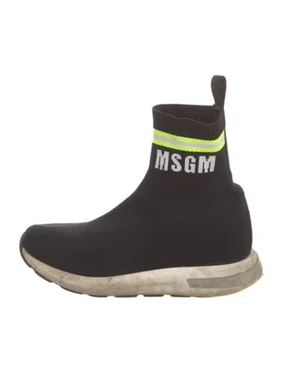 Pre-owned Msgm Sock Sneakers In Black