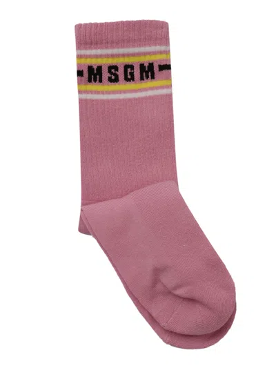Msgm Kids' Socks Unisex In Pink