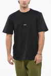 Msgm Solid Color Crew-neck T-shirt With Contrasting Logo In Black