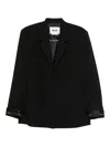 Msgm Single Breasted Long Sleeved Jacket In Black