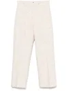 Msgm Speckle-weave Trousers In Neutrals