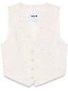 Msgm Speckled Waistcoat In Neutrals