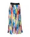 Msgm Splatter-print Pleated Midi Skirt In Multicolor