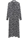 Msgm Spot-printed Long-sleeved Maxi Dress In Black