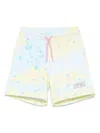 Msgm Spray-paint Effect Shorts In Yellow