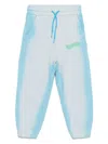 Msgm Spray-paint Effect Sweatpants In Blue