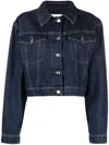 Msgm Woman Denim Outerwear Blue Size 8 Cotton In Blue