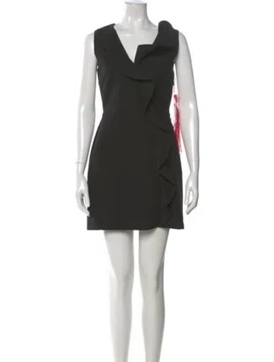 Pre-owned Msgm Square Neckline Mini Dress In Black
