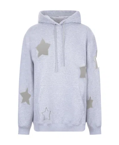 Msgm Star-print Hoodie In White