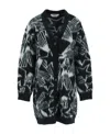 Msgm Star-print Intarsia Cardigan In Black
