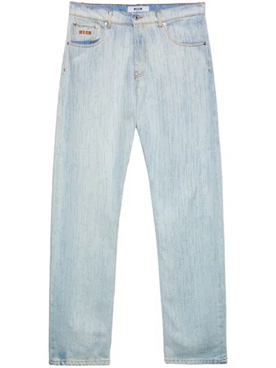 Msgm Cotton Denim Jeans In Blue
