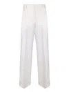Msgm Cropped Ivory Trousers In Off-white