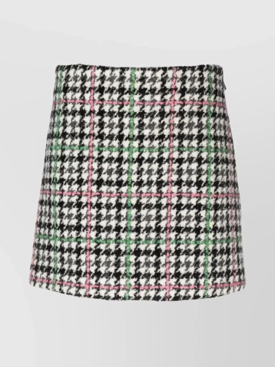 MSGM STRAIGHT HEM CHECKERED MINI SKIRT