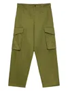 Msgm Straight-leg Cargo Trousers In Green