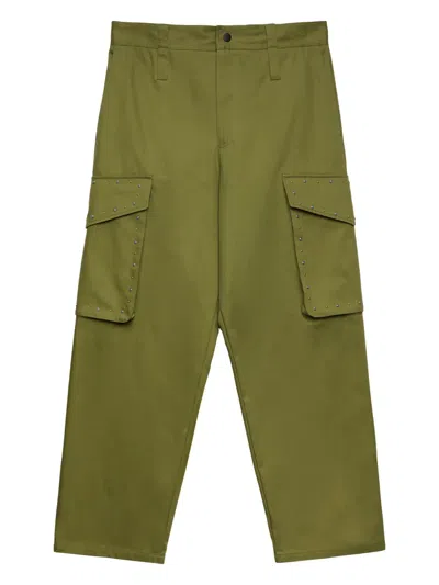 Msgm Straight-leg Cargo Trousers In Green