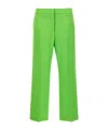 Msgm Straight-leg Cropped Trousers In Green