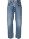 Msgm Boyfriend Denim Jeans In Blau