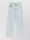 Msgm Straight Leg Denim Trousers With Belt Loops In Blue