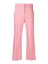 Msgm Straight-leg Cropped Trousers In Nude & Neutrals