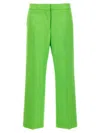 Msgm Flared Trousers With Pockets And Pleats In Green