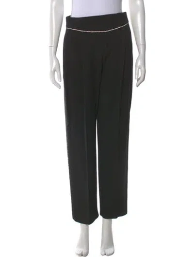 Pre-owned Msgm Straight Leg Pants In Black