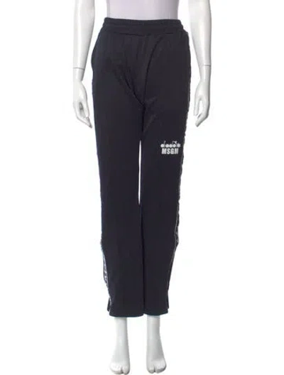 Pre-owned Msgm Straight Leg Pants In Black