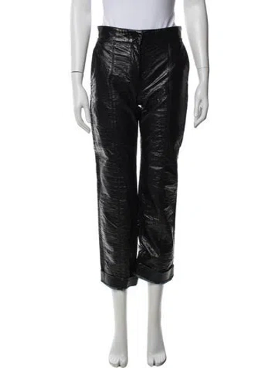 Pre-owned Msgm Straight Leg Pants In Black