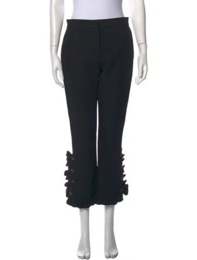 Pre-owned Msgm Straight Leg Pants In Black