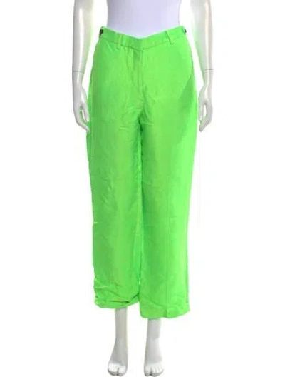 Pre-owned Msgm Straight Leg Pants In Green