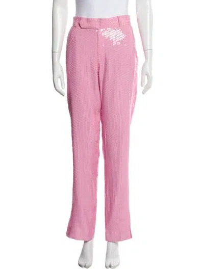 Pre-owned Msgm Straight Leg Pants In Pink
