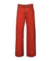 Msgm Straight Leg Pants In Red