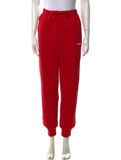 Pre-owned Msgm Straight Leg Pants In Red