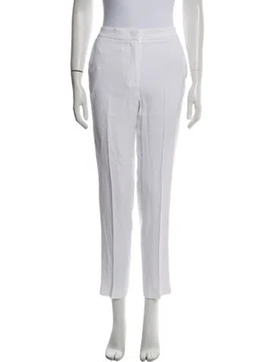 Pre-owned Msgm Straight Leg Pants In White
